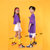 街舞儿童潮装演出服女童爵士套装夏季宽松帅气嘻哈男童中国表演服(160 紫色女款)第4张高清大图