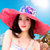 帽子女夏韩版遮阳帽夏季太阳帽户外海边沙滩帽防紫外线大沿防晒帽(玫红)第5张高清大图
