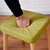 家逸凳子实木 布艺小凳子 餐桌凳 创意梳妆凳 原木绿色(素颜 原木色凳腿)第5张高清大图