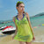 雅凯诗分体泳装女 四件套 性感镂空时尚沙滩海边温泉泳衣女50402(绿色 M)第2张高清大图