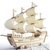 木质拼图立体3d模型拼装帆船国产艺术积木制diy手工拼板国潮玩具kb6(女王号海盗船)第5张高清大图