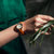 OLMA奥尔马瑞士原装进口镀金镶钻皮带石英女士手表D401.1009.110(黄色 皮带)第4张高清大图