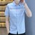 夏季男装短袖休闲商务男士衬衫1000-235(蓝色 2XL)第2张高清大图