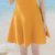 阿琳家2018夏季新款韩版女装修身显瘦短袖气质纯色连衣裙短裙裙子(黄色)(M)第5张高清大图