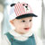 皮皮牛春季新品婴儿帽子宝宝条纹小熊鸭舌帽可爱潮萌儿童帽子(48cm（6-12个月） 红色)第3张高清大图