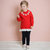 韩国童装Jelispoon2018冬季新款女童加绒版雪花蕾丝套装(105 红色)第2张高清大图