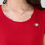 VEGININA 新款假两件短袖中长款印花大摆连衣裙 9468(红色 L)第4张高清大图
