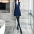 2018新款洋气秋冬季毛衣裙两件套背心裙针织连衣裙套装女(蓝色 XL)第2张高清大图