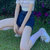 日系ins透明袜子女潮夏季丝袜超薄隐形及膝中筒袜长款白色小腿袜(白色2双（高透）包邮 1双装)第4张高清大图