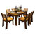 美天乐 实木餐桌 现代中式长方形饭桌 胡桃色木餐桌椅组合 餐桌(虎斑色（国内版） 1.35米桌+四椅)第4张高清大图