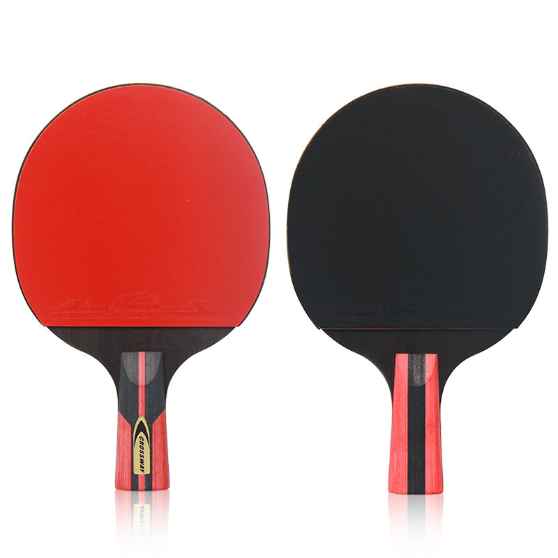 乒乓球拍专业训练六星拍1102黑红色短柄直拍1支装