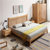 一米色彩北欧简约现代实木床1.8米实木双人婚床北欧床日式床(原木色单床+2个床头柜)第2张高清大图
