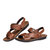 金猴 Jinho男士牛皮简约大气流行舒适休闲凉鞋真皮沙滩鞋卡其色棕色 Q3802(Q3802棕色 42码)第2张高清大图