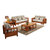 美天乐 新中式实木沙发组合 中式客厅木沙发整装家具 小户型橡胶木布艺沙发(原木色 1+2+3)第5张高清大图