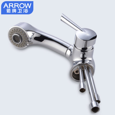 箭牌卫浴（ARROW) 多功能可抽拉面盆水龙头 可旋转冷热水槽厨房水龙头(AEO2T1402)
