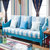库图家具地中海美式乡村田园 全实木沙发 蓝色爱琴海系列  组合沙发 (三位)第2张高清大图