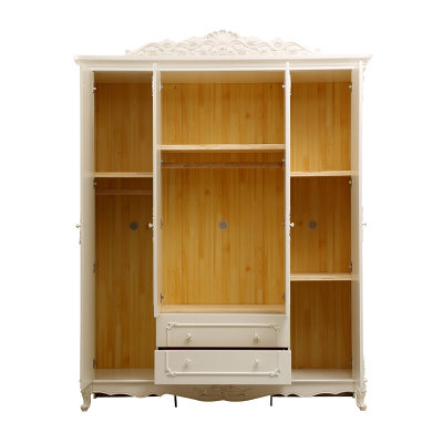 A家 家具 欧式衣柜衣橱木质法式卧室整体大衣柜子(4门衣柜 衣柜)