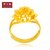 周大福珠宝首饰精美花蕊足金黄金戒指（计价工费128）F171832第3张高清大图