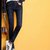 酷总会2017夏季女式新款小脚铅笔裤翻边牛仔裤修身百搭铅笔裤(蓝黑色 29)第3张高清大图