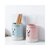 家用塑料筷子筒 带盖创意防尘沥水餐具收纳架子 北欧风厨房收纳筒(北欧粉)第2张高清大图