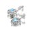 品尚（pins）GJS03715E爱巢电镀18K白金镶钻海蓝色奥地利水晶耳饰第2张高清大图