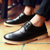 羊骑士 男鞋韩版英伦新款布洛克商务休闲鞋潮流系带皮鞋(黑色 44)第5张高清大图