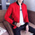 男士纯色立领休闲夹克2018新款青少年韩版潮流学生外套男装上衣潮(红色 L)第3张高清大图