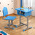 兴淮家具 学生课桌椅可调节升降课桌椅培训桌椅 HH-KX028(浅蓝色 塑钢)第3张高清大图