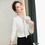MISS LISA雪纺衬衫女长袖气质韩版职业衬衣蝴蝶结领带打底上衣EY639(白色 L)第2张高清大图