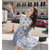 素芬 2018春装新款连衣裙清新重工蕾丝时尚淑女裙仙气度假礼服(蓝色 XL)第3张高清大图
