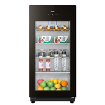 海尔冰吧冰柜家用茶叶柜小型单门冰箱办公室冷藏柜保鲜水果饮料展示柜客厅冰箱立式冰柜(【高配款】138升（立体离子杀菌）)