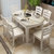 大理石餐桌椅组合小户型家用折叠桌子可伸缩圆桌饭桌圆形实木餐桌(胡白色)第5张高清大图