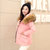 Mistletoe冬季新韩版连帽加厚羽绒棉服 学生外套潮短款面包服女B8932(红色 M)第4张高清大图