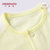 小米米minimoto婴儿连体衣新生儿连身衣夏季薄款宝宝长袖哈衣爬服(粉黄-对襟 80cm（9-18月）)第3张高清大图
