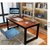 木栎家 电脑桌 办公家具 书桌写字台 可以定做桌子(黑胡桃桌面+黑桌架 100*50)第5张高清大图