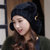 677888帽子女冬天韩版潮针织帽可爱毛球毛线帽护耳保暖套头帽(黑色 弹力均码)第5张高清大图