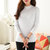 Mistletoe新款韩版女士半高领套头加厚保暖针织打底衫毛衣女长袖YZF-1090(酒红色 XL)第2张高清大图