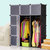 蜗家组合式简易衣柜组装树脂衣橱塑料收纳拆装单人柜1212 1206(粉色 加宽12门12格 0120602)第3张高清大图