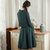 苏白系列-烟花烫GLP2017新外套+半身裙套装 江天杏鸳鸯浦(深绿色 XL)第3张高清大图