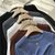 SUNTEK长袖t恤女2021秋装新款设计感小众褶皱高腰修身显瘦打底衫上衣潮(M 白色【加绒款】)第2张高清大图