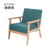 一米色彩 简易沙发 北欧田园布艺双人单人沙发椅小型实木简约日式沙发(浅灰色 三人位)第3张高清大图