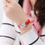 亨宝时hangboss手表时尚商务女表时尚女士手表精钢石英表女士皮带腕表(玫瑰金红色带)第5张高清大图