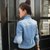 依薇妮 2015秋装新款韩版女装百搭上衣 修身显瘦短款长袖牛仔外套女(深蓝 XL)第3张高清大图