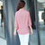 娇维安 春季针织衫 韩版女装外套 蝙蝠袖披肩 中袖针织开衫 女(皮粉色 均码)第2张高清大图