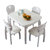 实木白色地中海风格餐桌椅组合 田园1米伸缩小户型省空间小歺桌(一桌四椅两凳)第3张高清大图