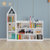 儿童书架绘本架玩具二合一收纳架城堡实木书柜组合一体落地收纳柜(白色组合1（实木生态板）)第2张高清大图