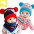 婴儿帽子秋冬男童女童儿童帽子宝宝帽子毛线6-12个月围巾套装1-2-3岁加绒(粉色)第2张高清大图