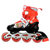 乐士ENPEX铠甲勇士可调旱冰鞋 溜冰鞋套装KJ-335/337直排闪光轮滑鞋套装(红色 M码（35-38）)第4张高清大图