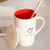 豪峰 陶瓷杯子爱心杯情侣带盖带勺桃心形马克杯咖啡杯水杯早餐杯(内红款爱心杯配盖勺)第2张高清大图