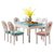 蓝色地中海实木餐桌椅组合 方桌变圆桌小户型伸缩折叠歺桌饭桌子(1.3米单餐桌)第5张高清大图